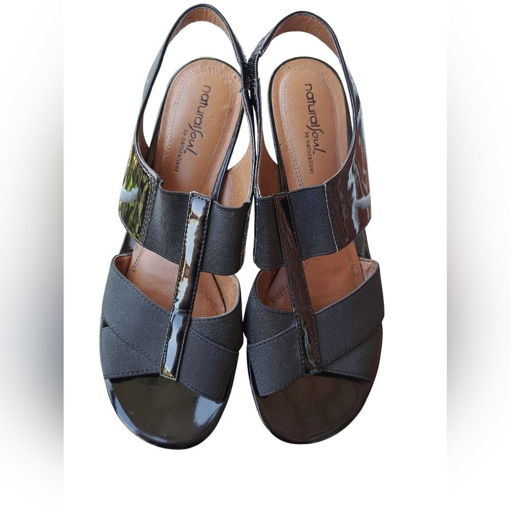 Naturalizer - Natural Soul by Naturalizer Perkins Black Sandals – Size 7.5M